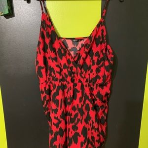 Jumpsuit red leopard print